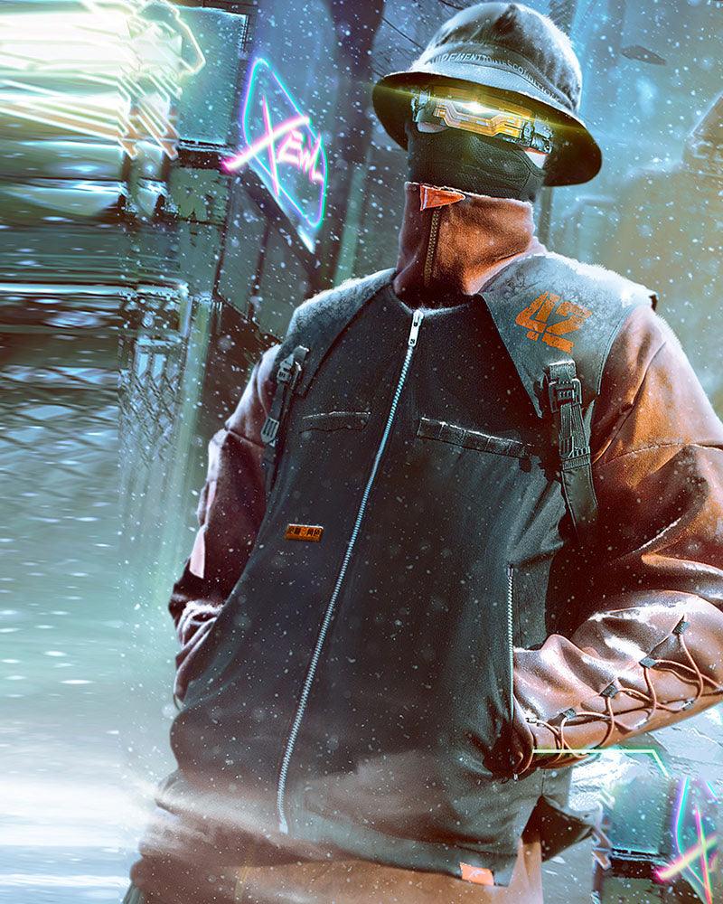 Cyberpunk Outfits Suede Turtleneck Unisex Hoodie