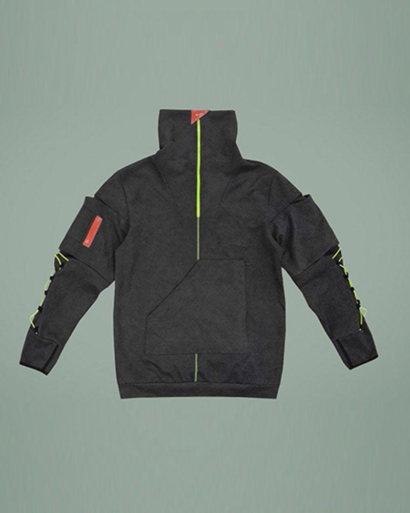 Cyberpunk Outfits Suede Turtleneck Unisex Hoodie