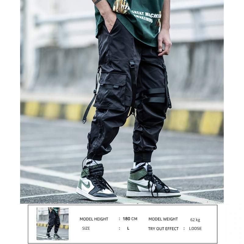 Street Style Black Cargo Jogger Pants