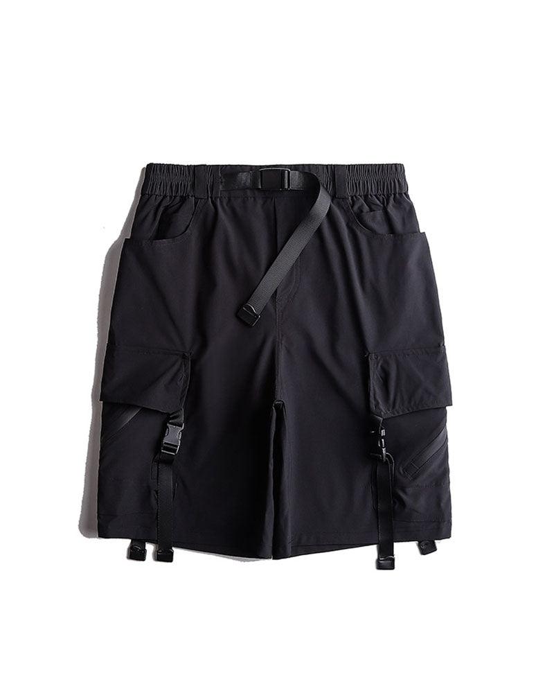 Streetwear Ribbon Multi-Pocket Cargo Shorts