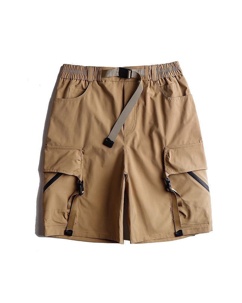 Streetwear Ribbon Multi-Pocket Cargo Shorts
