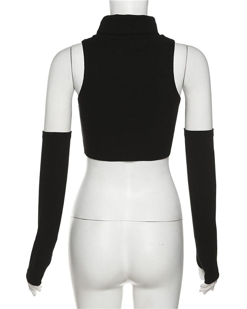Turtleneck Cutout Top