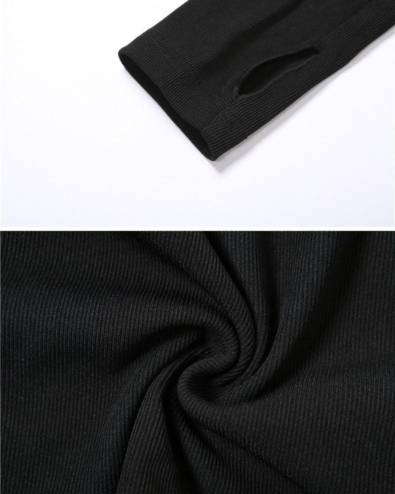 Turtleneck Cutout Top