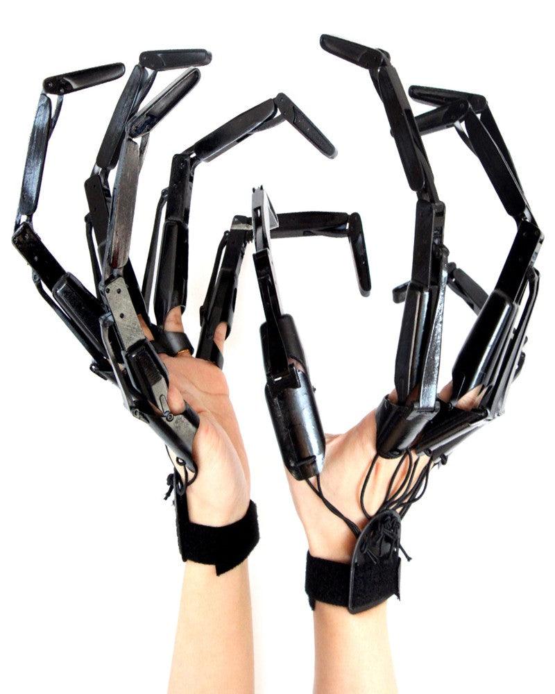 Cyberpunk Ghost Claw Articulated Fingers Gloves