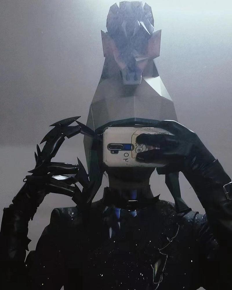 Cyberpunk Ghost Claw Articulated Fingers Gloves