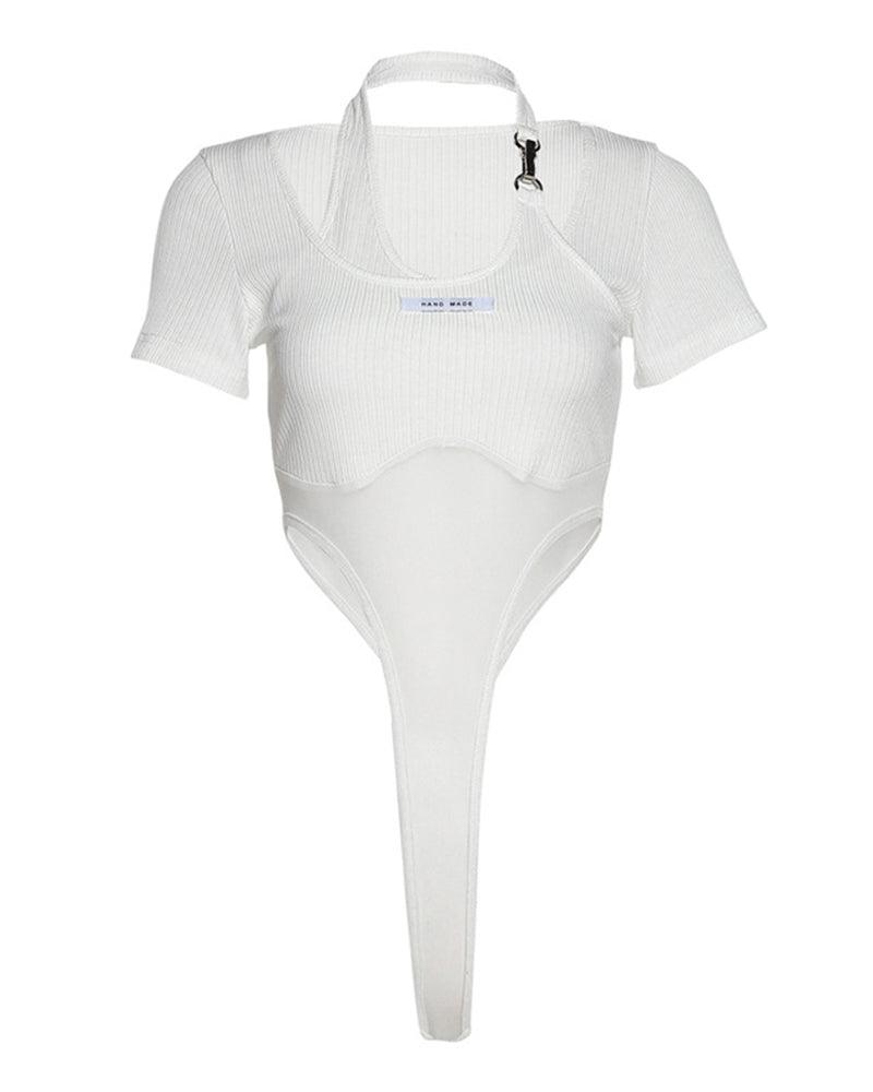 Short Sleeve Halter Bodysuit