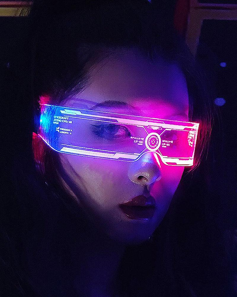 Cyberpunk Glowing Light Up Party LED Glasses