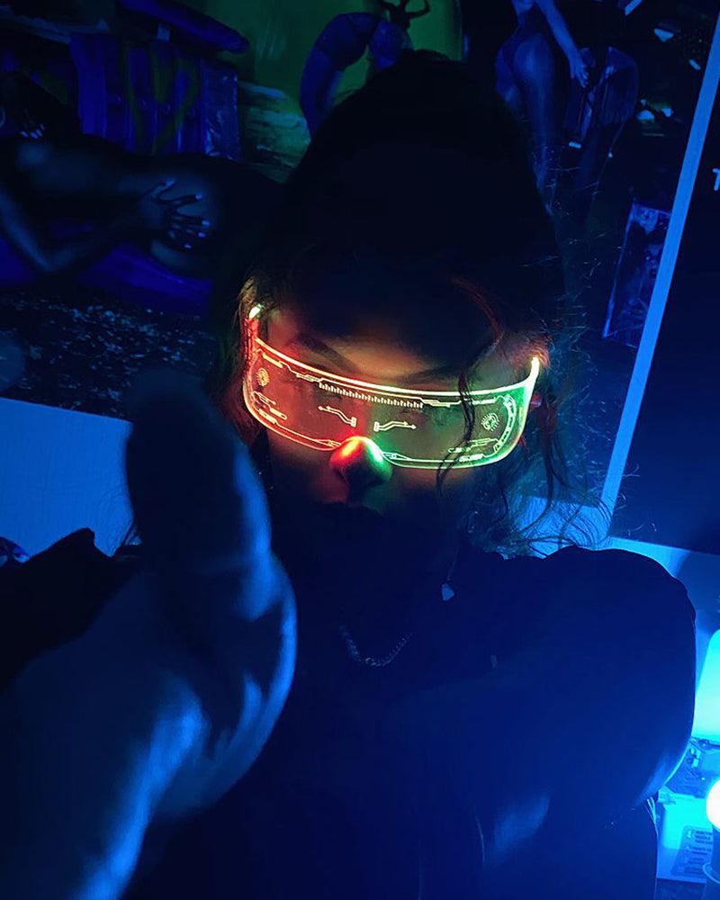 Cyberpunk Glowing Light Up Party LED Glasses
