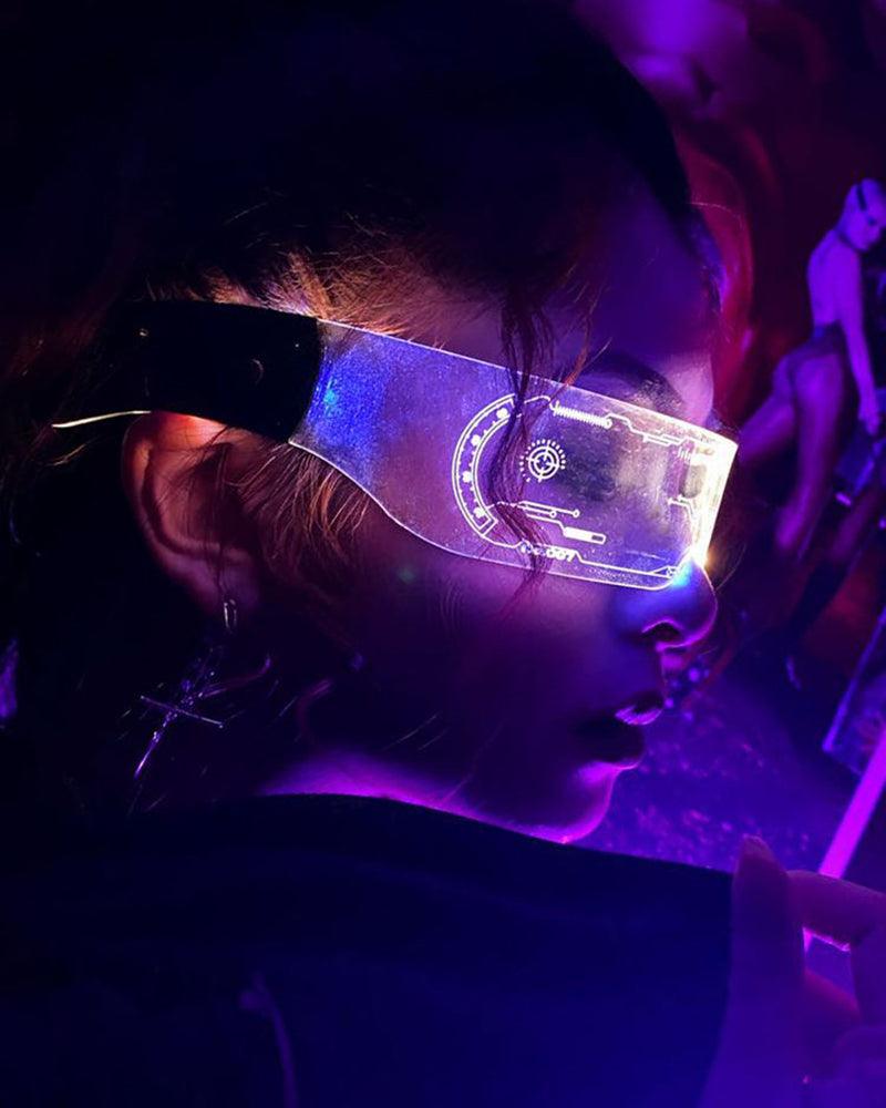 Cyberpunk Glowing Light Up Party LED Glasses