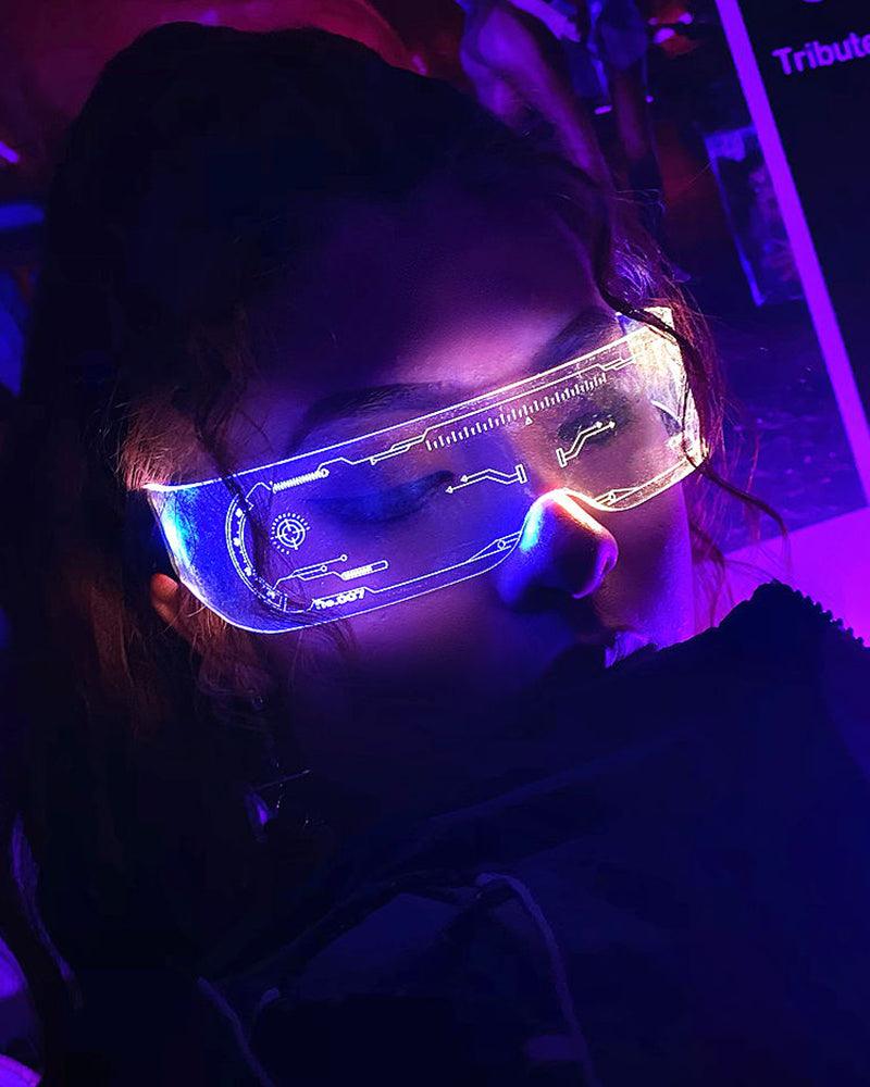 Cyberpunk Glowing Light Up Party LED Glasses