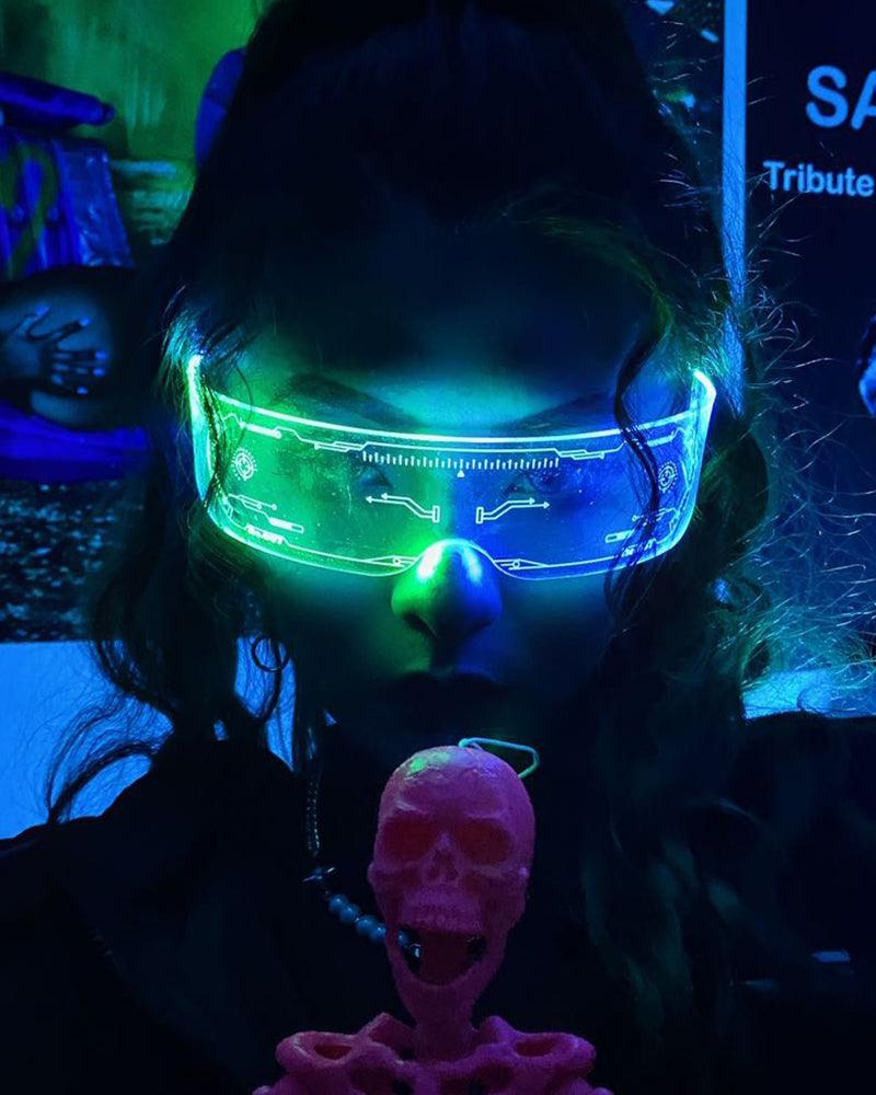 Cyberpunk Glowing Light Up Party LED Glasses