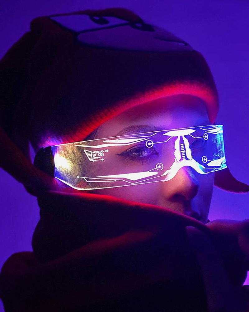 Cyberpunk Glowing Light Up Party LED Glasses