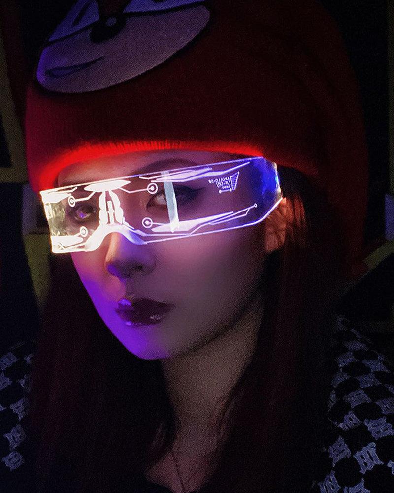 Cyberpunk Glowing Light Up Party LED Glasses