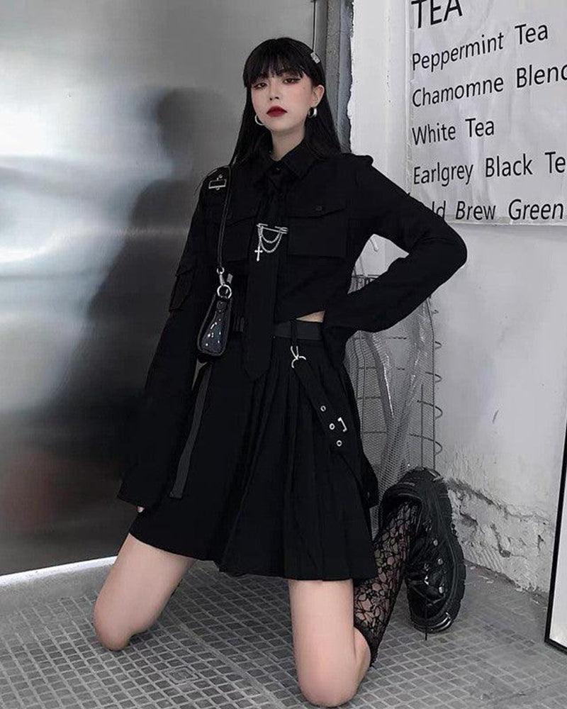 Style Two Piece Cargo Skirt Set