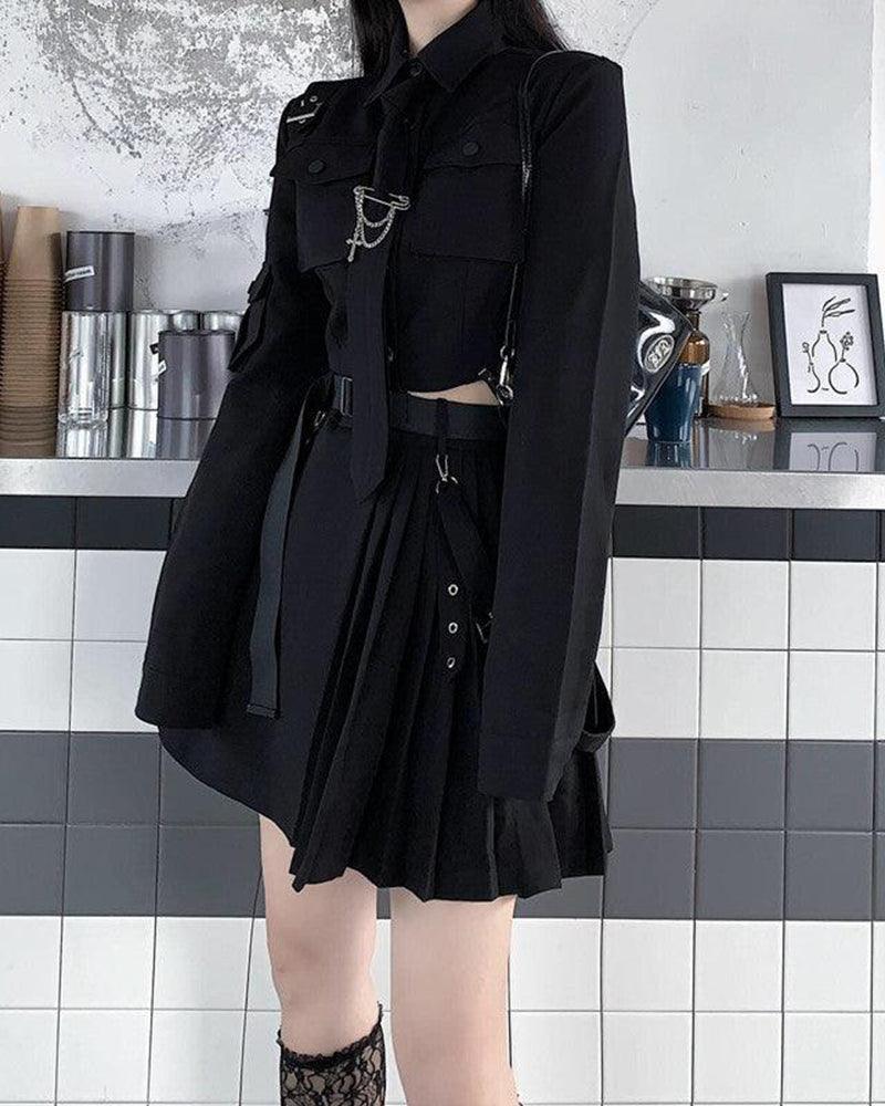 Style Two Piece Cargo Skirt Set