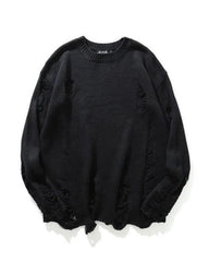 Streetwear Tattered Crewneck Sweater