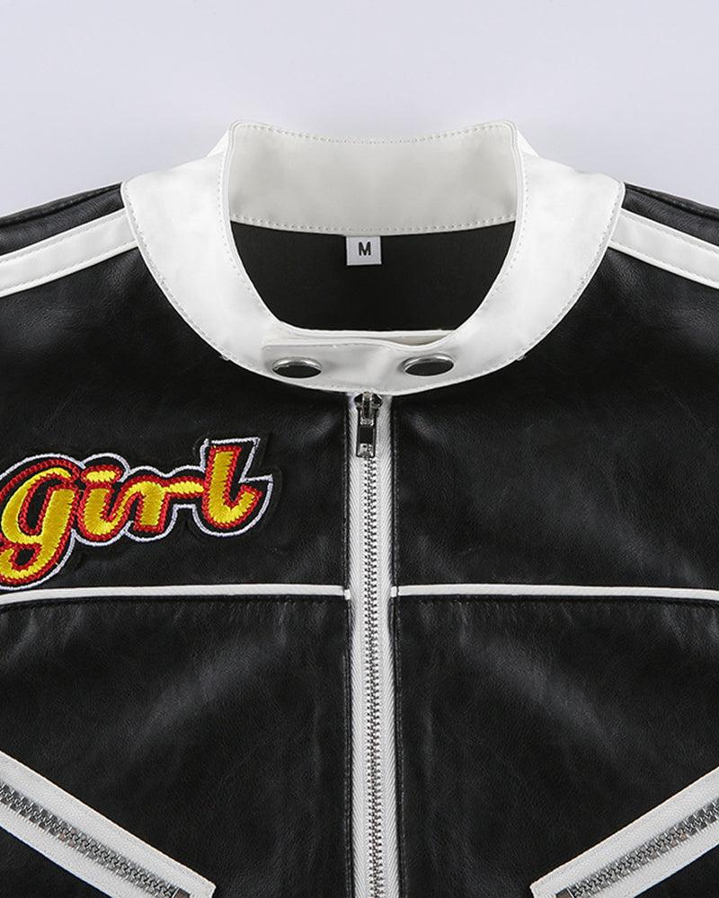 Try Everything Street PU Crop Jacket