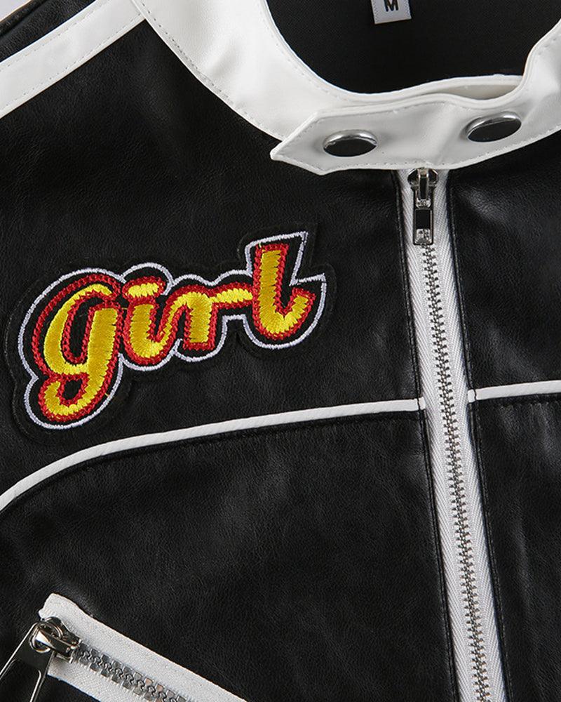 Try Everything Street PU Crop Jacket