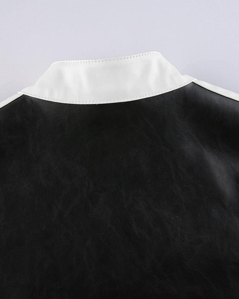 Try Everything Street PU Crop Jacket