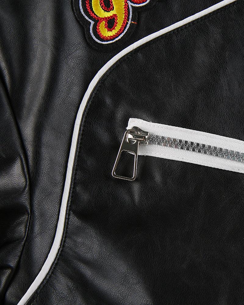 Try Everything Street PU Crop Jacket