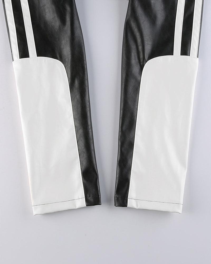 Try Everything Street PU Crop Jacket