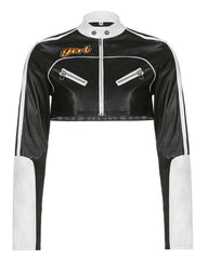 Try Everything Street PU Crop Jacket
