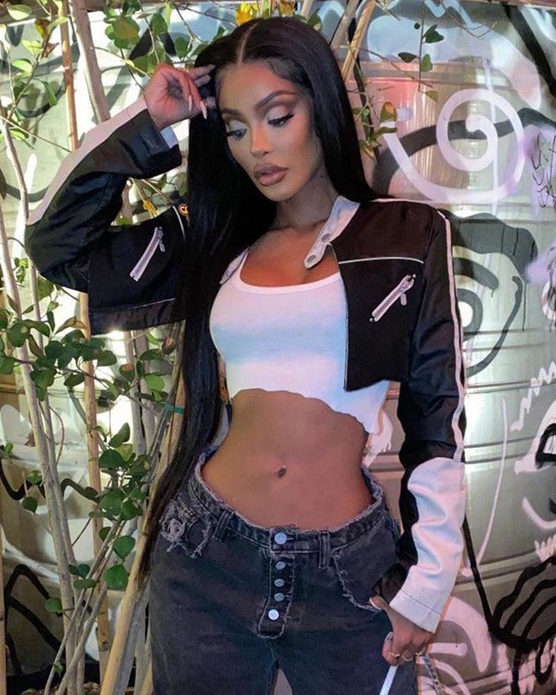 Try Everything Street PU Crop Jacket