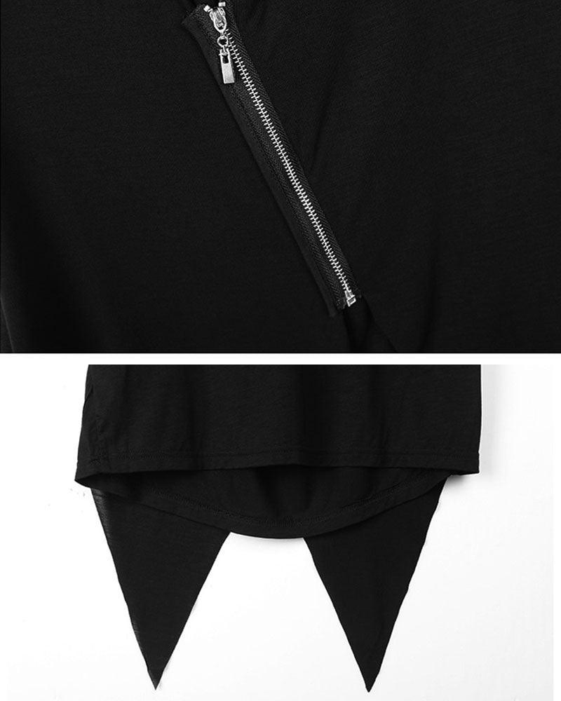 Japanese Irregular Zipper T-Shirt