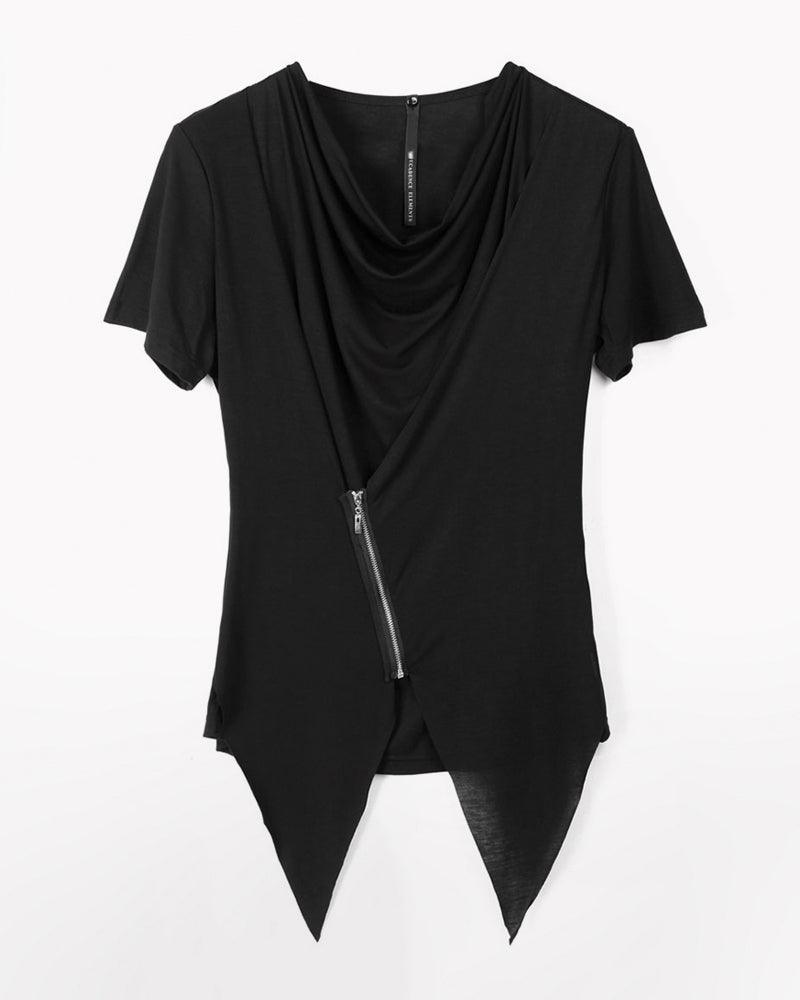 Japanese Irregular Zipper T-Shirt
