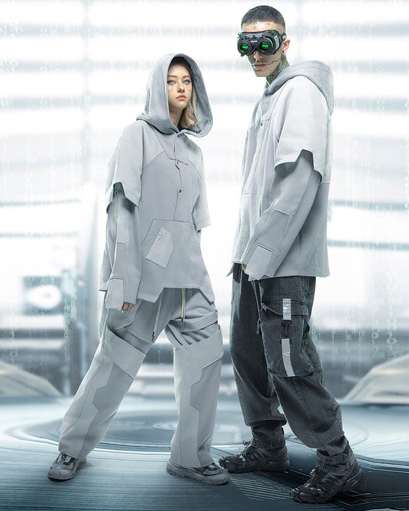 Cyberpunk Outfits White Ghost Unisex Patchwork Pants