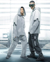 Cyberpunk Outfits White Ghost Unisex Patchwork Pants