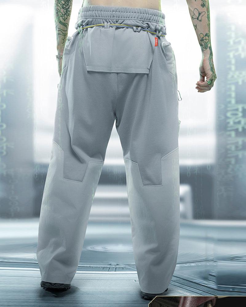 Cyberpunk Outfits White Ghost Unisex Patchwork Pants