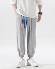 Ice Silk Drawstring Jogger Pants