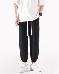 Ice Silk Drawstring Jogger Pants