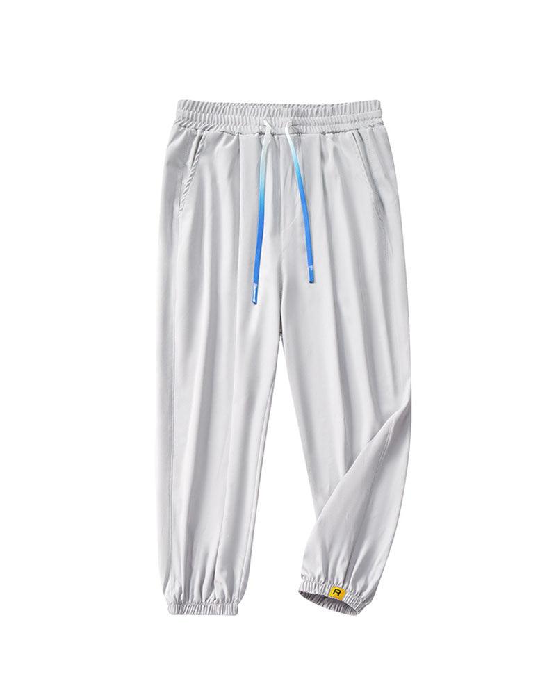 Ice Silk Drawstring Jogger Pants
