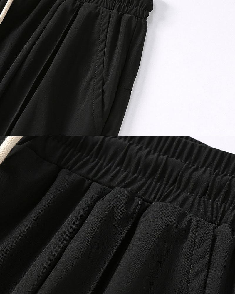 Ice Silk Drawstring Jogger Pants
